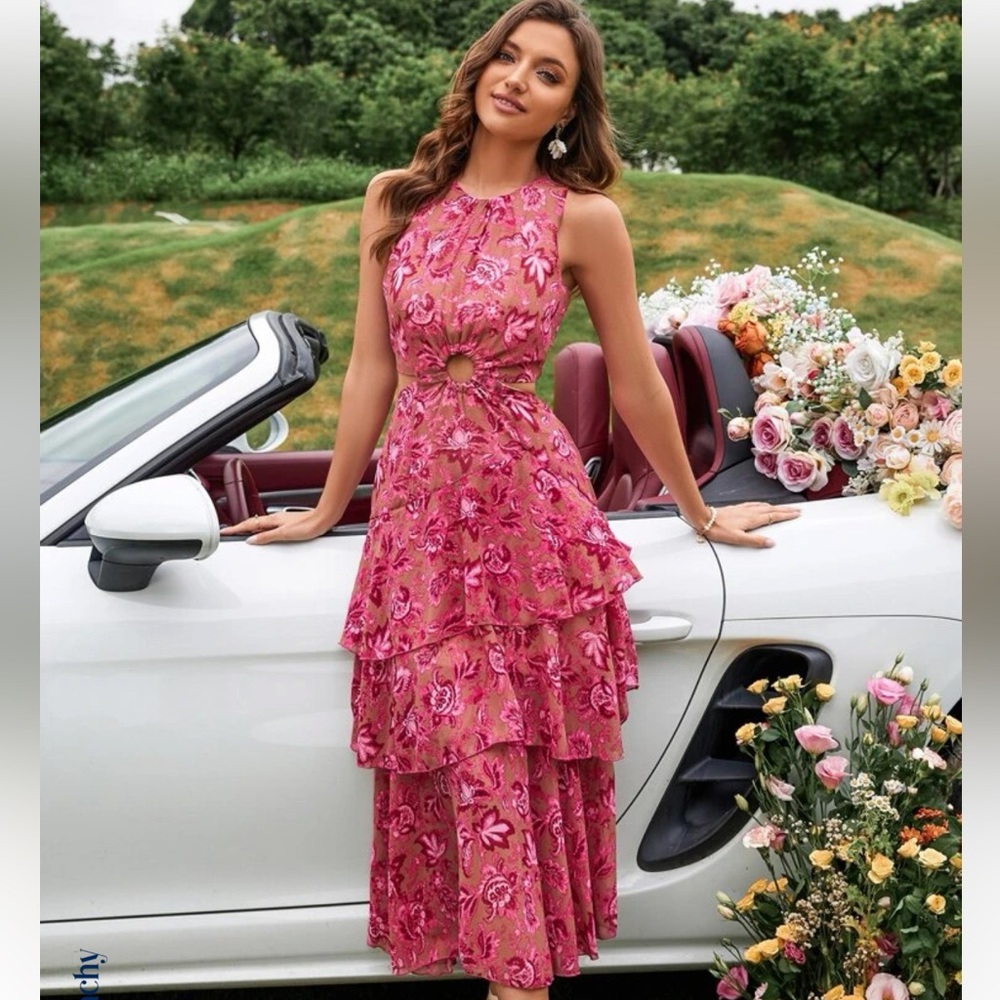 Pink Boho Dress